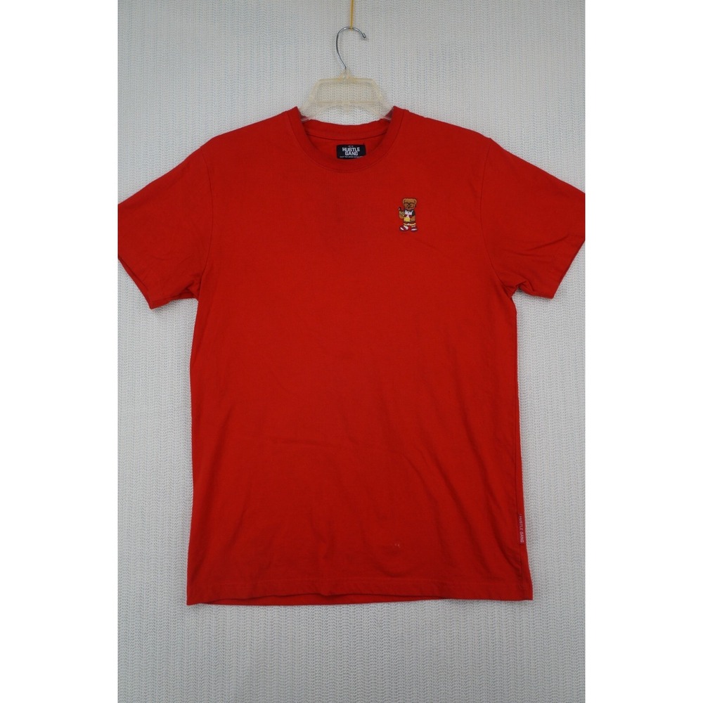 Hustle Gang Shirt Mens Large Red Teddy Bear Emboidered Hip Hop Streetwear